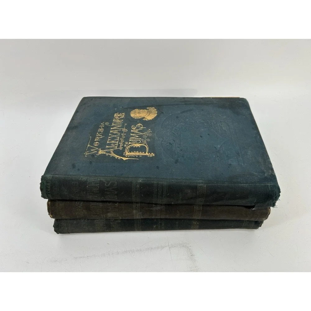 Antique 1893 The Works of Alexander Dumas Hardcover Books Volumes 5 6 & 8